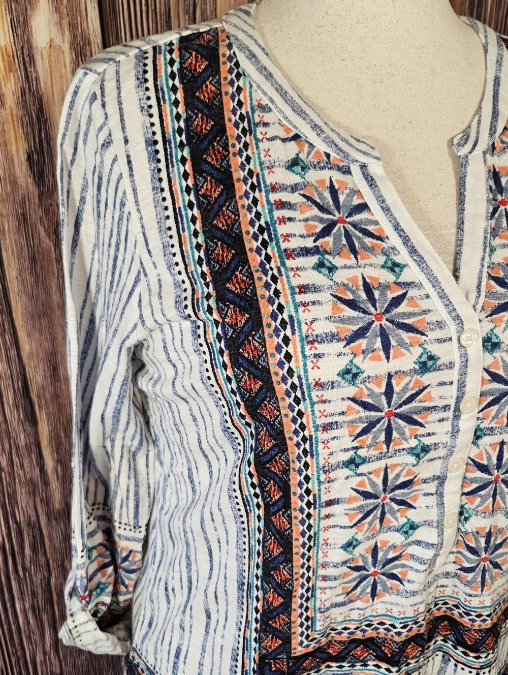 Style & Co Mixed Print Knit Top Plus Size 0X - Picture 3 of 11